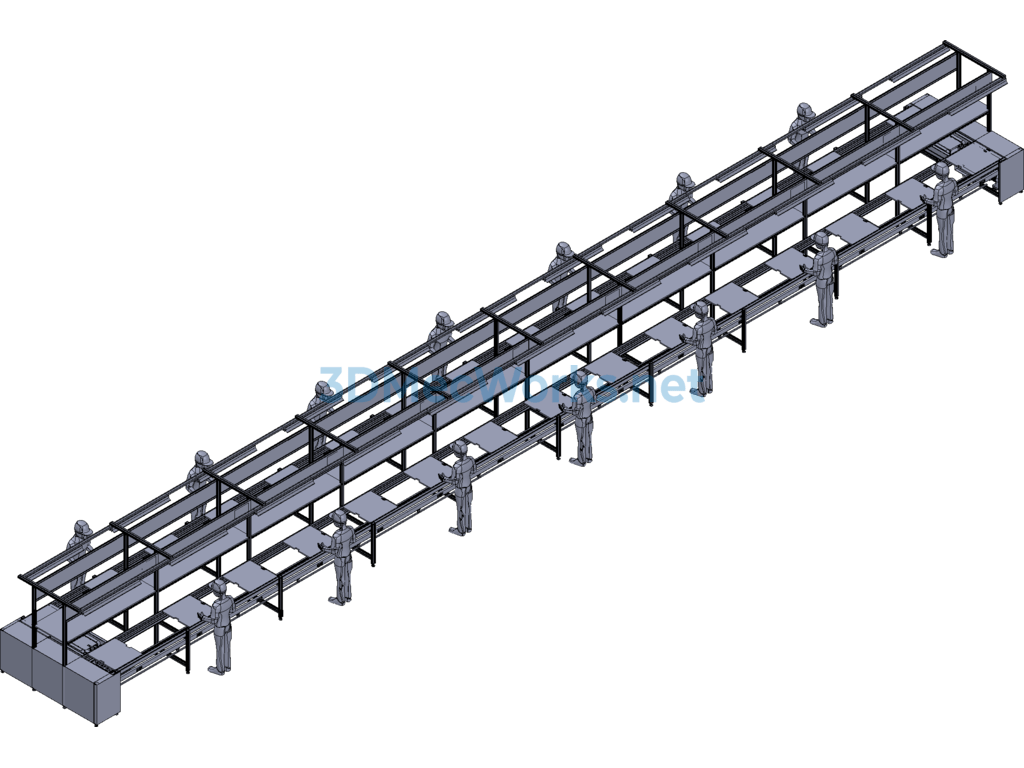 Dual-Speed Chain Production Line - SolidWorks - Free Download Dual-Speed Chain Production Line - Image 3
