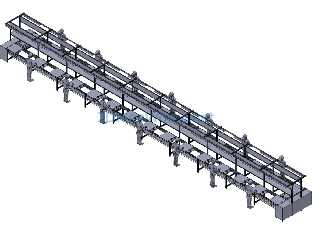 Dual-Speed Chain Production Line - SolidWorks - Free Download Dual-Speed Chain Production Line - Image 4