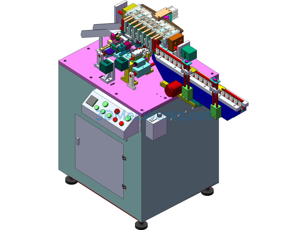 Automatic Capacitor Corner Cutting and Bending Machine - SolidWorks - Free Download Automatic Capacitor Corner Cutting and Bending Machine