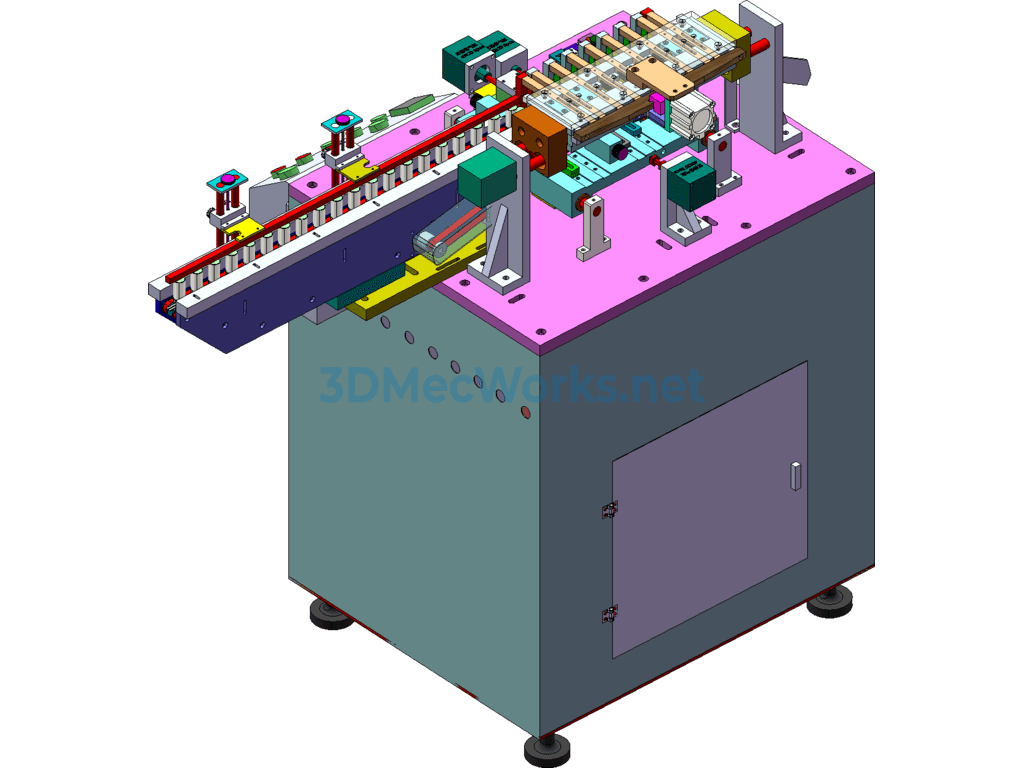 Automatic Capacitor Corner Cutting and Bending Machine - SolidWorks - Free Download Automatic Capacitor Corner Cutting and Bending Machine - Image 4