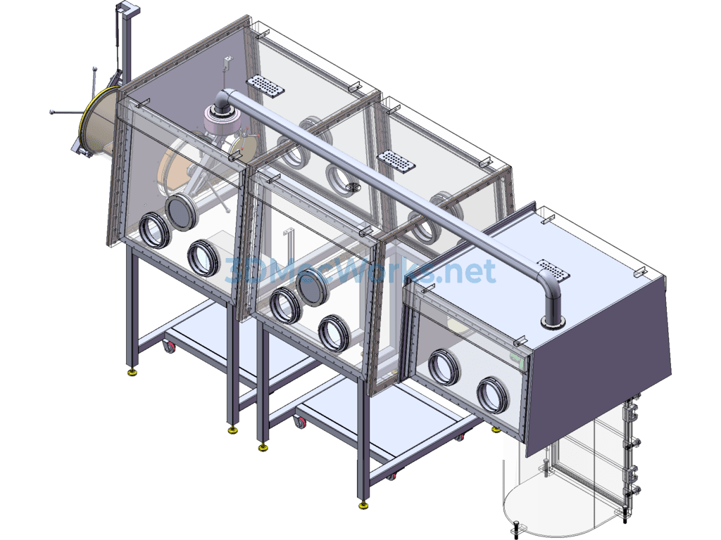 Lithium Battery Semi-Automatic Standard Glove Box/standard Glove Box With Electrolyte Compartment - SolidWorks - Free Download Lithium Battery Semi-Automatic Standard Glove Box/standard Glove Box With Electrolyte Compartment - Image 3