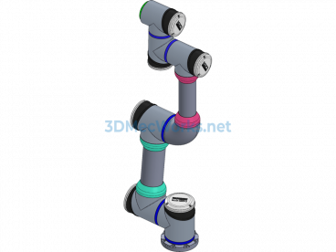 UR Collaborative Robot (Detailed Image With Parameters) - Creo.Parametric - Free Download