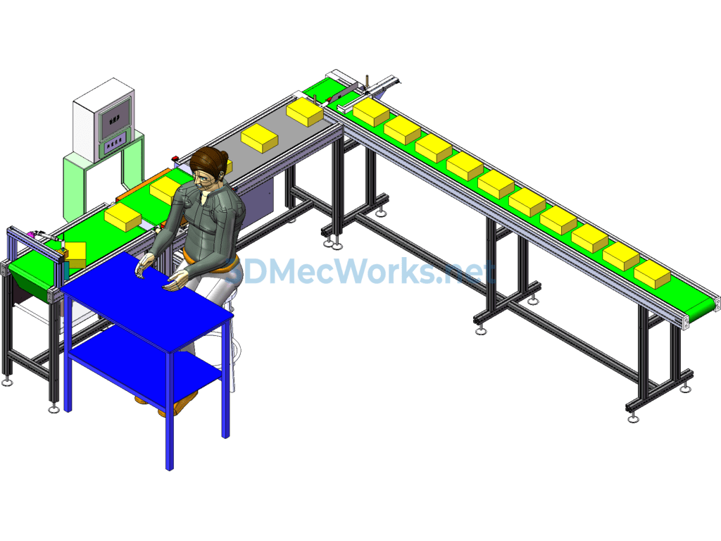 Weighing, Printing, and Packaging Line - SolidWorks - Free Download Weighing, Printing, and Packaging Line
