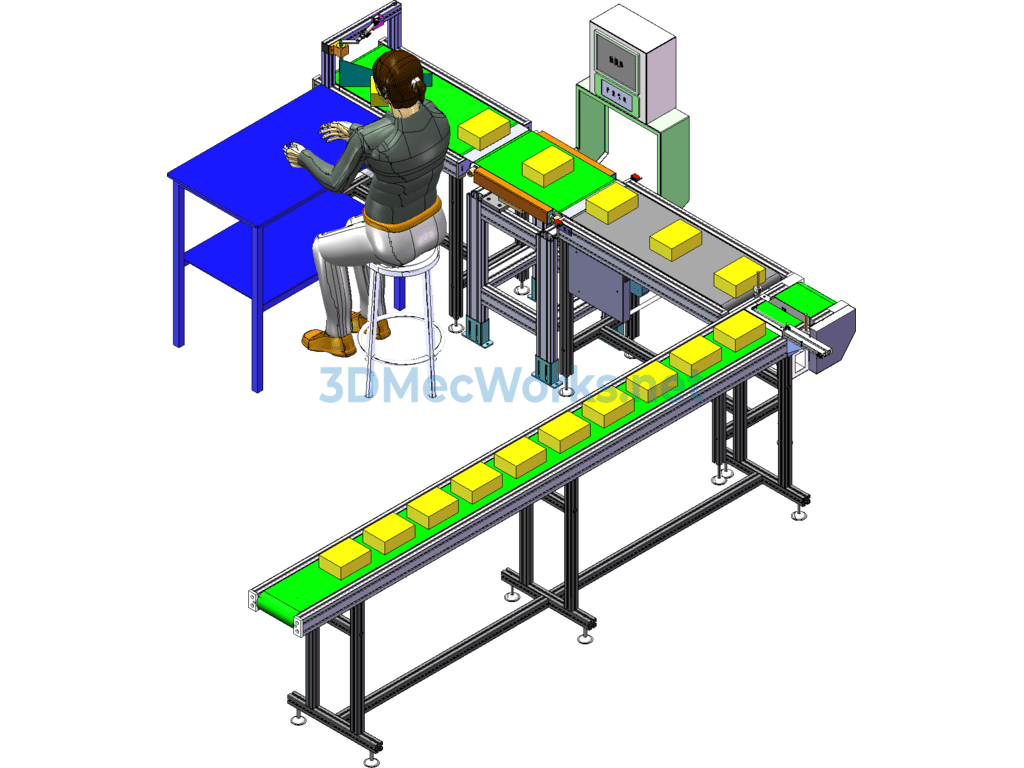 Weighing, Printing, and Packaging Line - SolidWorks - Free Download Weighing, Printing, and Packaging Line - Image 4