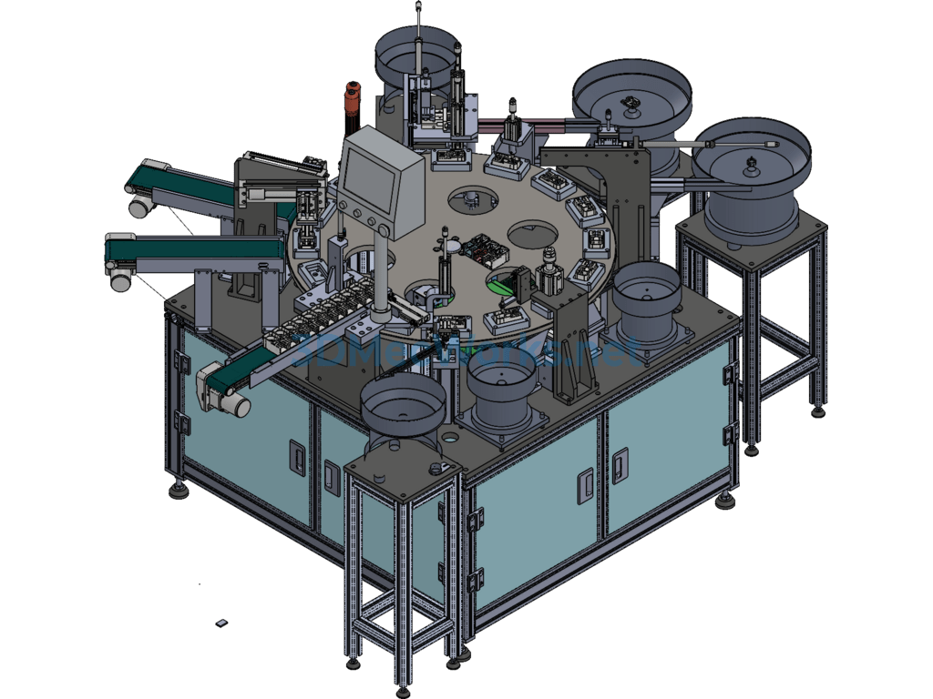 Tubular Motor Gearbox Assembly Machine - ProE Creo.Parametric - Free Download Tubular Motor Gearbox Assembly Machine