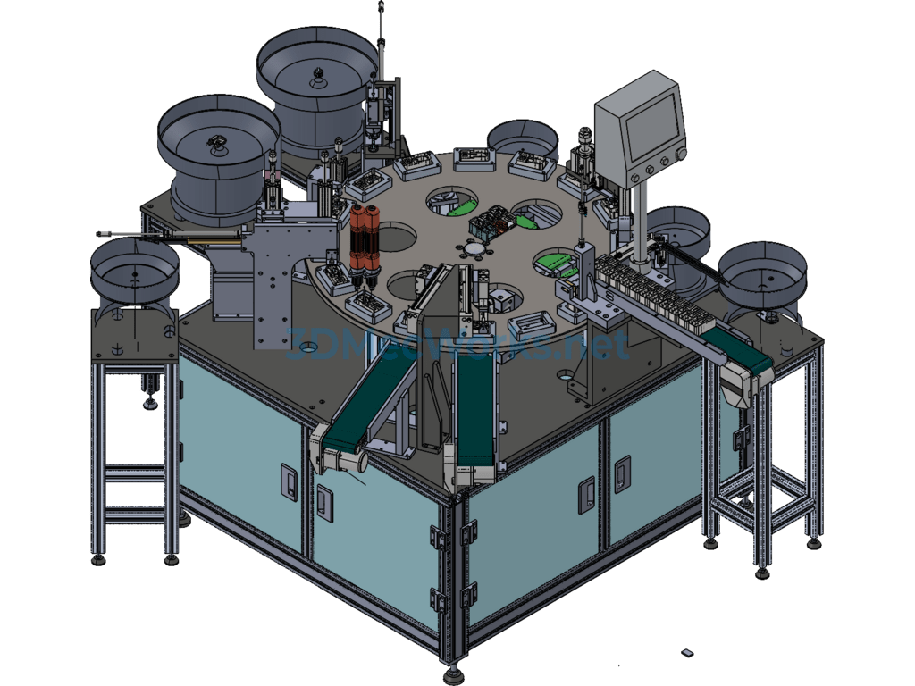 Tubular Motor Gearbox Assembly Machine - ProE Creo.Parametric - Free Download Tubular Motor Gearbox Assembly Machine - Image 2