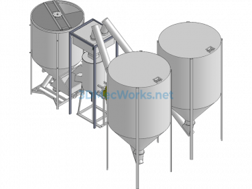 3D+CAD Drawings Of Biomass Pellet Raw Material Mixing Production Line - SolidWorks - Free Download