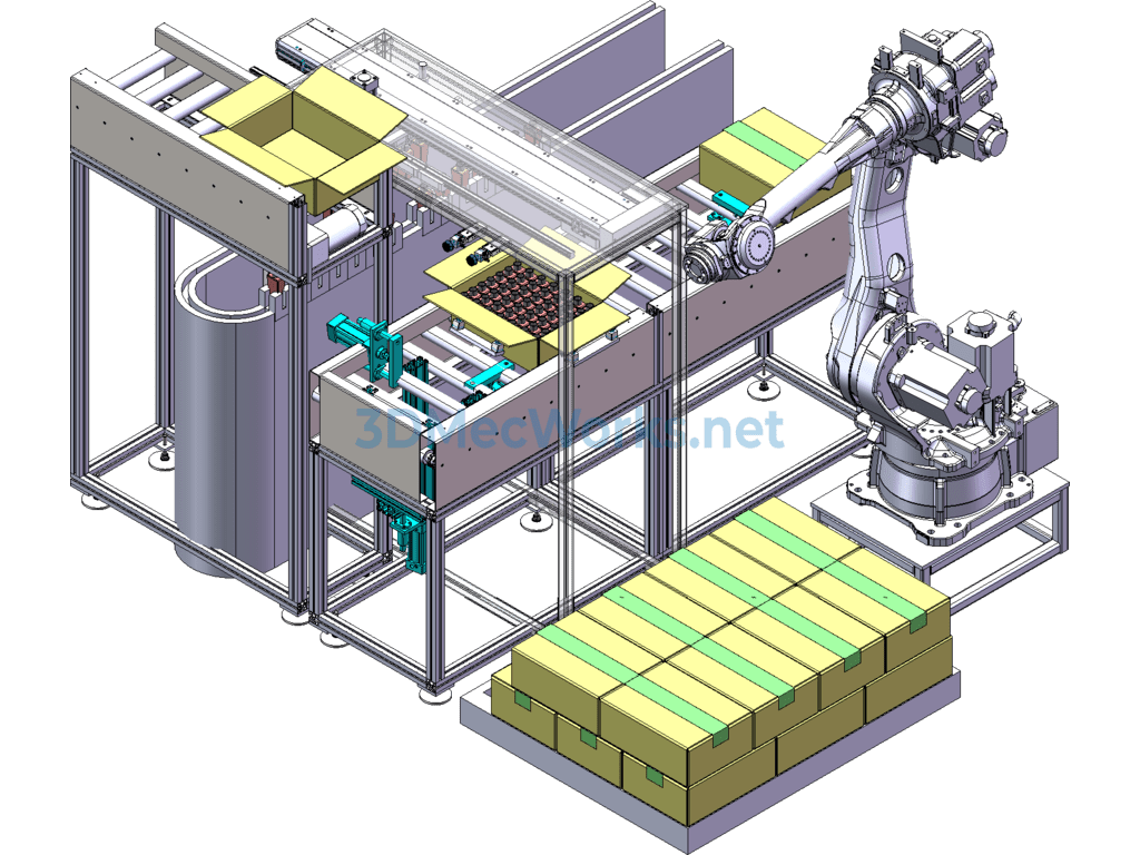Automatic Unboxing and Feeding Conveyor Assembly (includes Detailed Ppt Instructions) - SolidWorks - Free Download Automatic Unboxing and Feeding Conveyor Assembly (includes Detailed Ppt Instructions) - Image 2