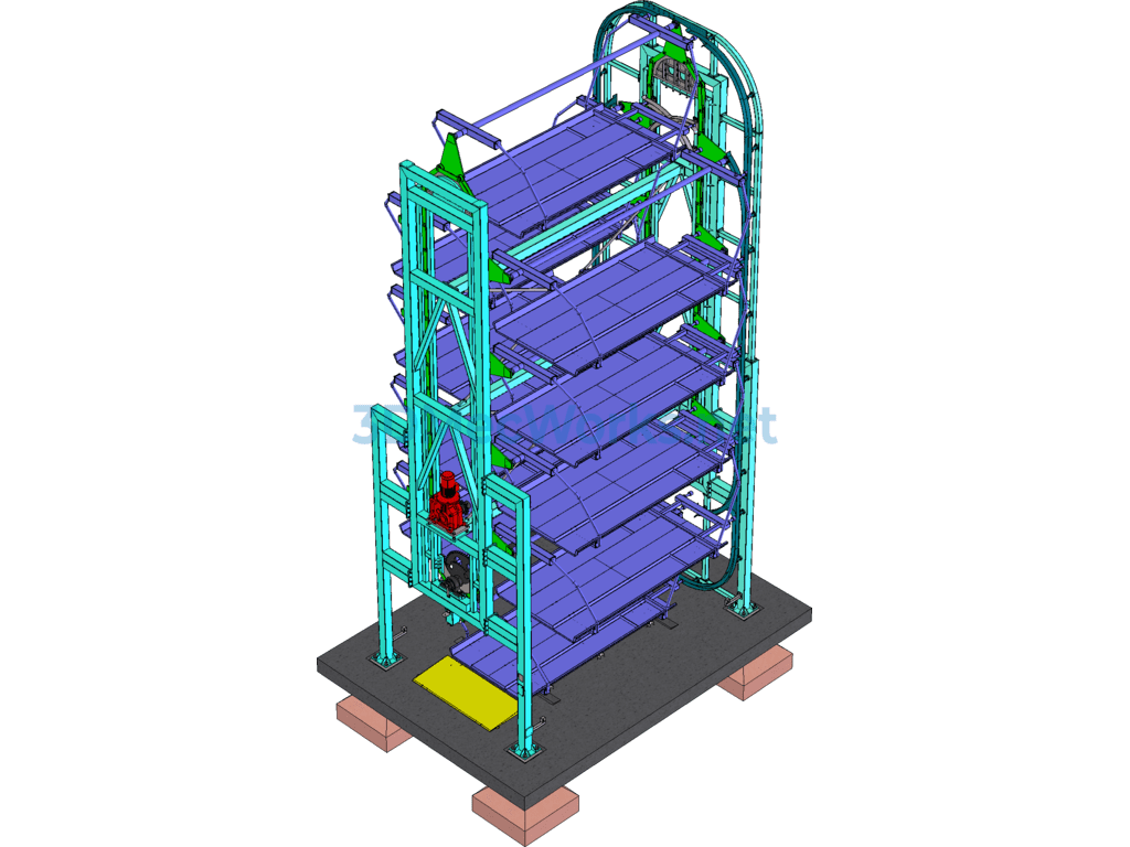 Vertical Circulation Mechanical Multi-Level Parking Equipment (already Manufactured) - SolidWorks - Free Download Vertical Circulation Mechanical Multi-Level Parking Equipment (already Manufactured) - Image 3