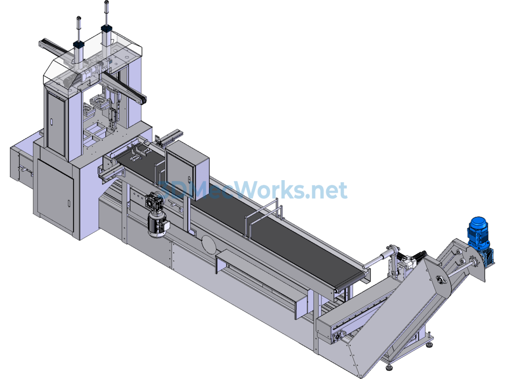 Automatic Ultrasonic Deburring Machine for Die-Cast Hardware (actual Production) - SolidWorks - Free Download Automatic Ultrasonic Deburring Machine for Die-Cast Hardware (actual Production) - Image 3