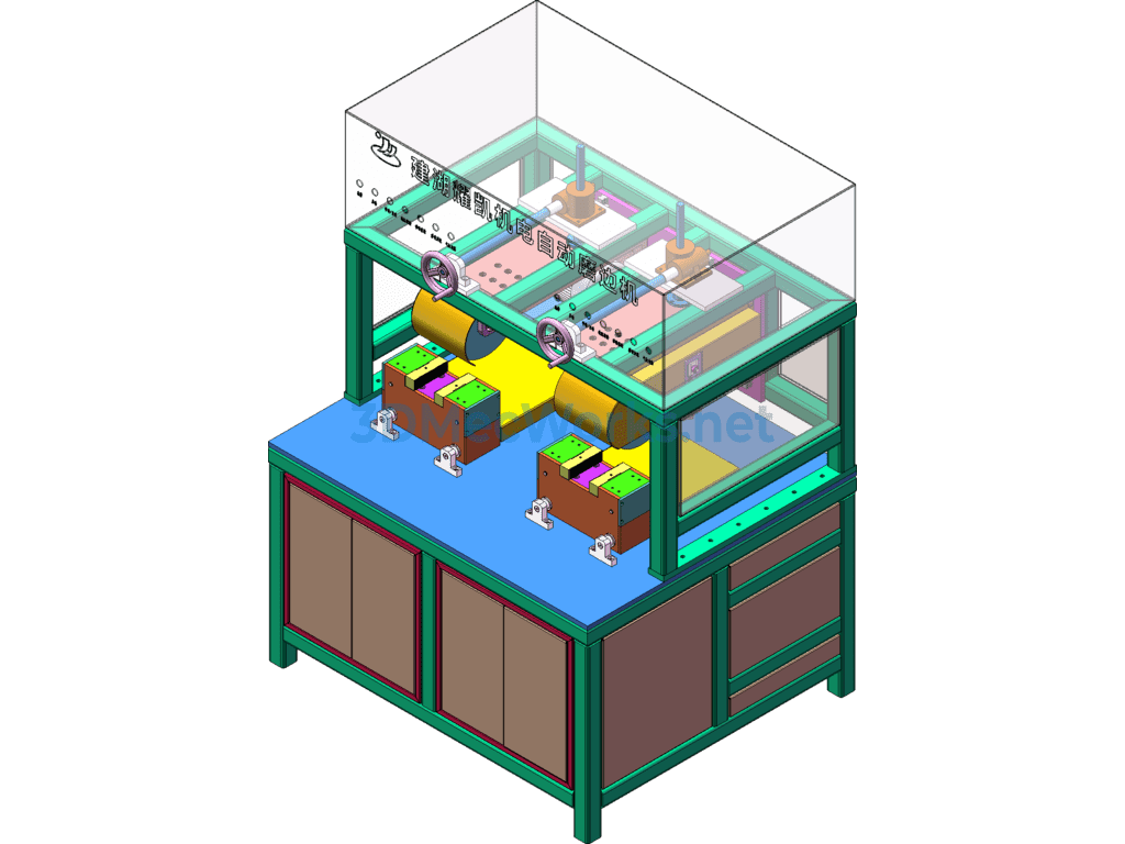 Automated Grinding Wheel Edge Machine - SolidWorks - Free Download Automated Grinding Wheel Edge Machine