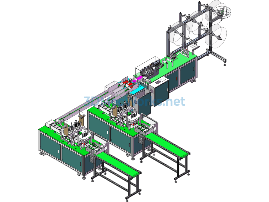 Full Set One-To-Two Mask Machine (already in Mass Production) 3d 2d Bom Electrical Program, Fully Automatic Flat One-To-Two Mask Machine - SolidWorks - Free Download Full Set One-To-Two Mask Machine (already in Mass Production) 3d 2d Bom Electrical Program, Fully Automatic Flat One-To-Two Mask Machine - Image 2