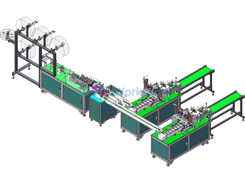 Full Set One-To-Two Mask Machine (already in Mass Production) 3d 2d Bom Electrical Program, Fully Automatic Flat One-To-Two Mask Machine - SolidWorks - Free Download Full Set One-To-Two Mask Machine (already in Mass Production) 3d 2d Bom Electrical Program, Fully Automatic Flat One-To-Two Mask Machine - Image 3