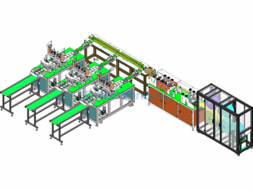 One-To-Three Mask Production Line / Fully Automatic Flat Mask Machine - SolidWorks - Free Download
