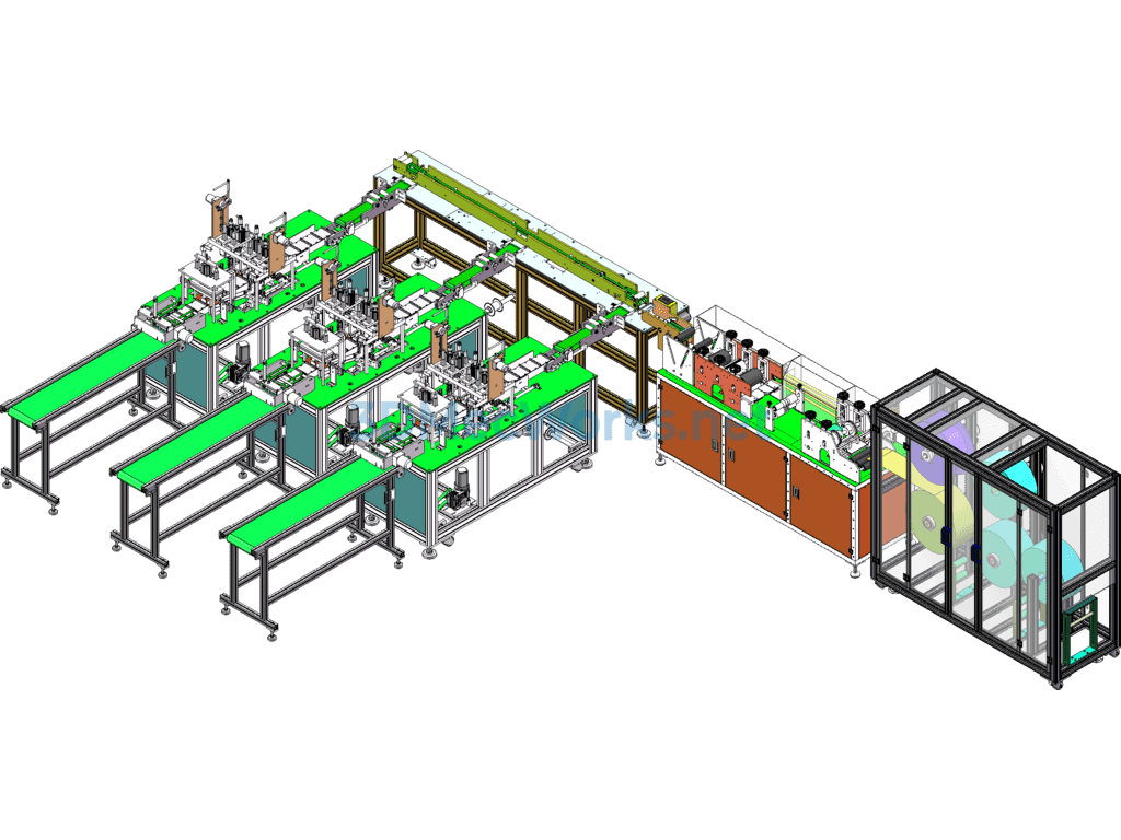 One-To-Three Mask Production Line / Fully Automatic Flat Mask Machine - SolidWorks - Free Download One-To-Three Mask Production Line / Fully Automatic Flat Mask Machine