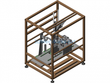 Three-Station Fully Automatic Bag-Feeding Machine - SolidWorks - Free Download
