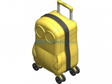 Minions Rolling Suitcase - SolidWorks - Free Download