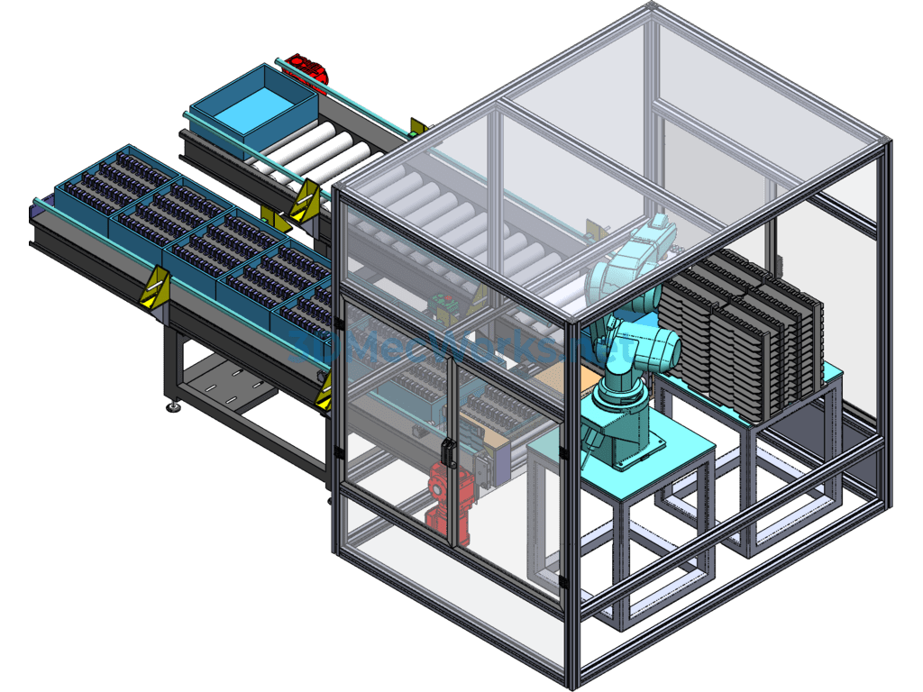 Male Automatic Feeding Machine Production Line - SolidWorks - Free Download Male Automatic Feeding Machine Production Line - Image 2