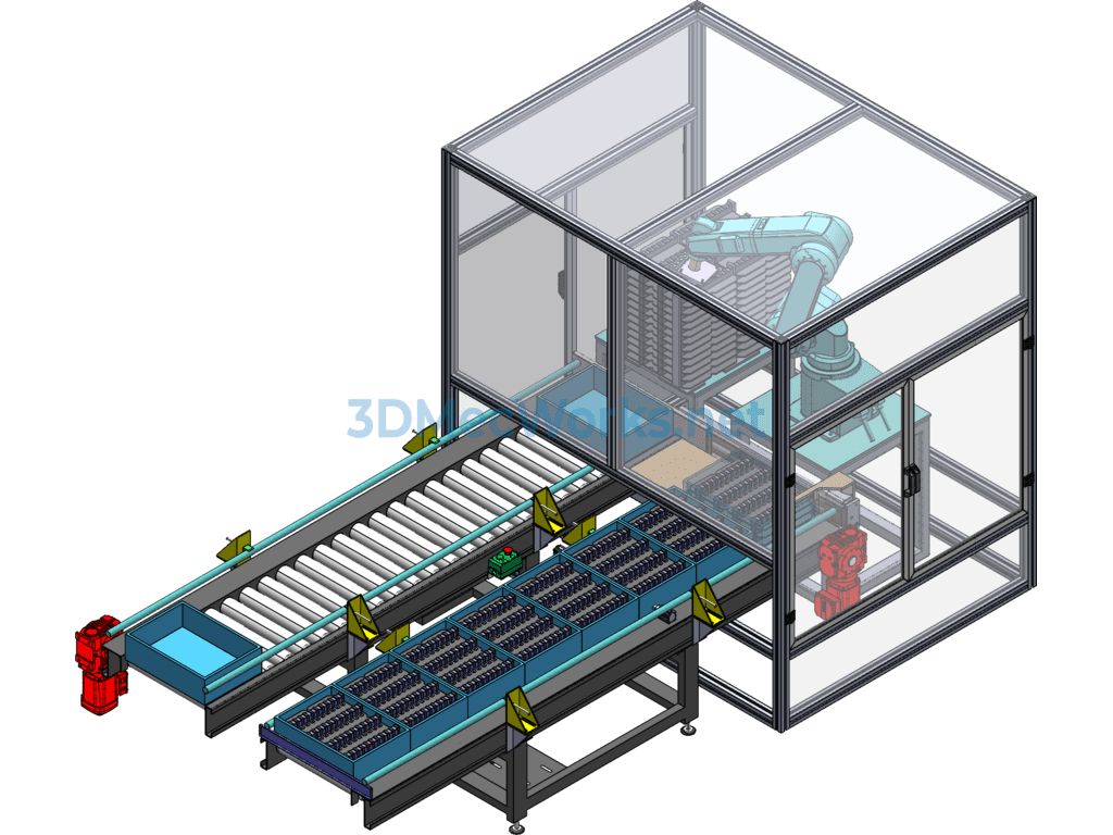 Male Automatic Feeding Machine Production Line - SolidWorks - Free Download Male Automatic Feeding Machine Production Line - Image 3