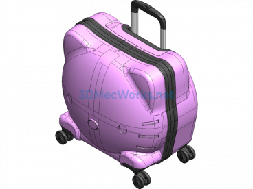 Kitty Cat Children's Wheeled Suitcase - SolidWorks - Free Download