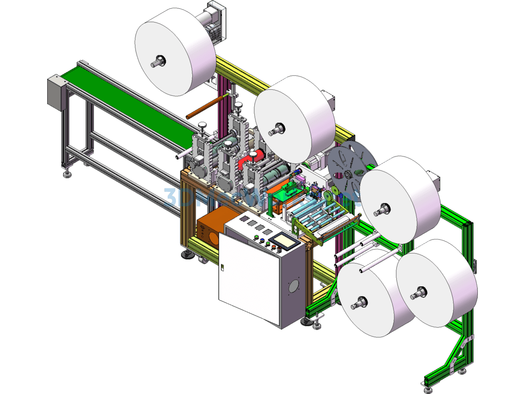 High-Speed N95 Full Servo Cutting Machine 3d + Engineering Drawings + Bom List N95 Mask Machine With a Speed of 120 Pieces/minute - SolidWorks - Free Download High-Speed N95 Full Servo Cutting Machine 3d + Engineering Drawings + Bom List N95 Mask Machine With a Speed of 120 Pieces/minute