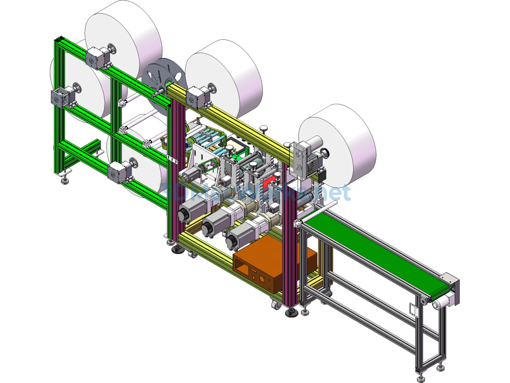 High-Speed N95 Full Servo Cutting Machine 3d + Engineering Drawings + Bom List N95 Mask Machine With a Speed of 120 Pieces/minute - SolidWorks - Free Download High-Speed N95 Full Servo Cutting Machine 3d + Engineering Drawings + Bom List N95 Mask Machine With a Speed of 120 Pieces/minute - Image 3