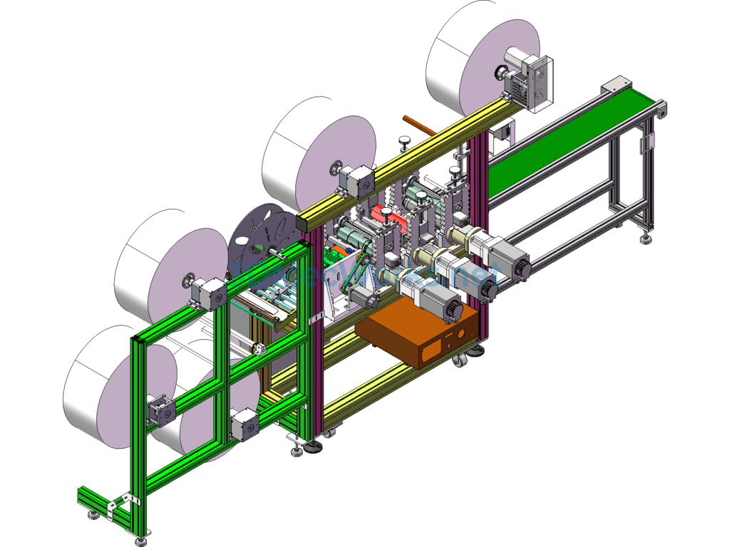 High-Speed N95 Full Servo Cutting Machine 3d + Engineering Drawings + Bom List N95 Mask Machine With a Speed of 120 Pieces/minute - SolidWorks - Free Download High-Speed N95 Full Servo Cutting Machine 3d + Engineering Drawings + Bom List N95 Mask Machine With a Speed of 120 Pieces/minute - Image 4