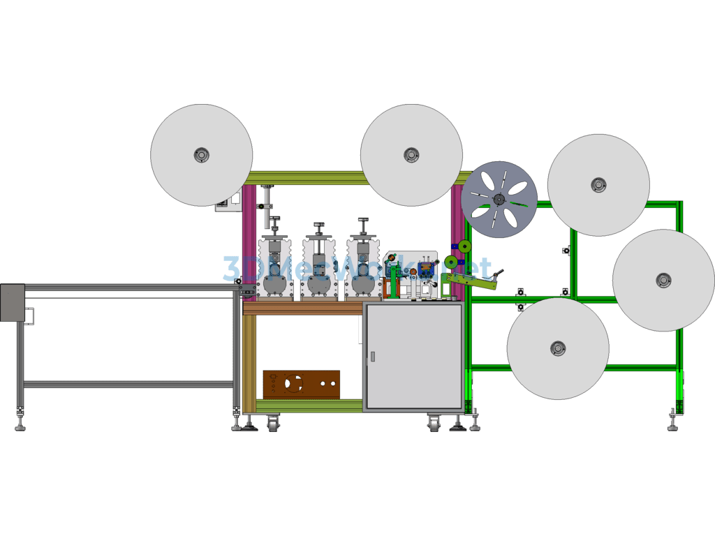 High-Speed N95 Full Servo Cutting Machine 3d + Engineering Drawings + Bom List N95 Mask Machine With a Speed of 120 Pieces/minute - SolidWorks - Free Download High-Speed N95 Full Servo Cutting Machine 3d + Engineering Drawings + Bom List N95 Mask Machine With a Speed of 120 Pieces/minute - Image 5