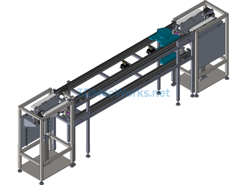 Automatic Lifting Double-Speed Chain Conveyor - SolidWorks - Free Download Automatic Lifting Double-Speed Chain Conveyor - Image 2
