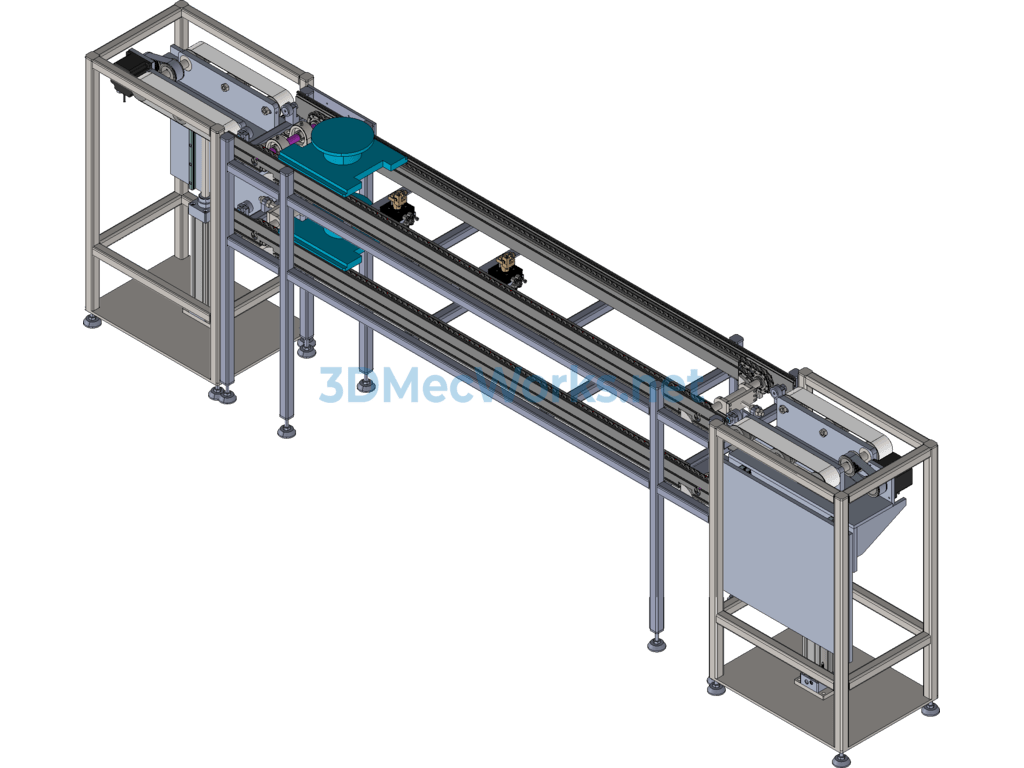 Automatic Lifting Double-Speed Chain Conveyor - SolidWorks - Free Download Automatic Lifting Double-Speed Chain Conveyor - Image 3