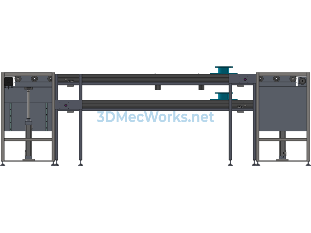 Automatic Lifting Double-Speed Chain Conveyor - SolidWorks - Free Download Automatic Lifting Double-Speed Chain Conveyor - Image 5