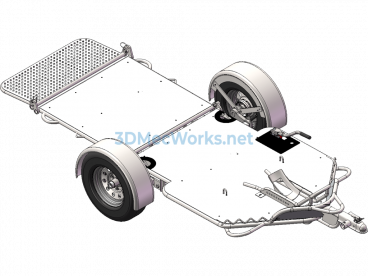 Sedan Motorcycle Trailer - SolidWorks - Free Download