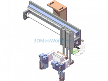 90-Degree Rotating Clamping And Transplanting Mechanism - SolidWorks - Free Download