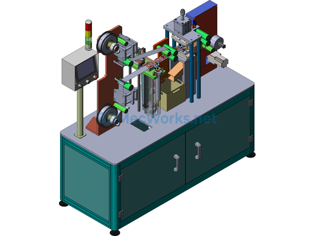 Automatic Dual-Sided Lamination and Cutting Machine for Transformer Metal Enclosure Sheets - SolidWorks - Free Download Automatic Dual-Sided Lamination and Cutting Machine for Transformer Metal Enclosure Sheets - Image 2