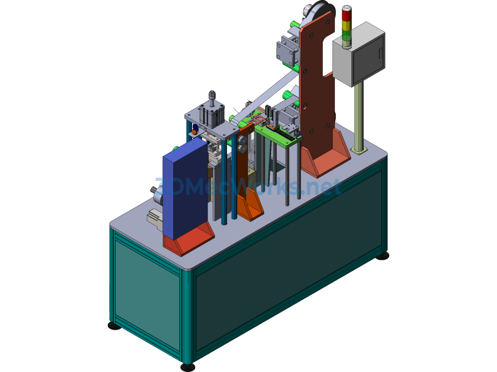 Automatic Dual-Sided Lamination and Cutting Machine for Transformer Metal Enclosure Sheets - SolidWorks - Free Download Automatic Dual-Sided Lamination and Cutting Machine for Transformer Metal Enclosure Sheets - Image 4