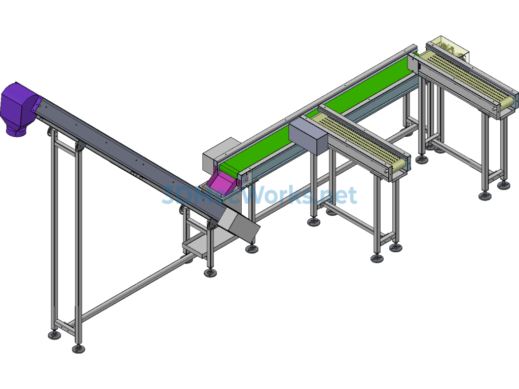 Four-Side Sealing Feeding Conveyor Belt Line - SolidWorks - Free Download Four-Side Sealing Feeding Conveyor Belt Line - Image 2