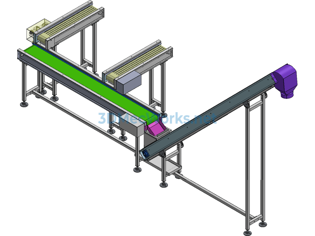 Four-Side Sealing Feeding Conveyor Belt Line - SolidWorks - Free Download Four-Side Sealing Feeding Conveyor Belt Line - Image 3