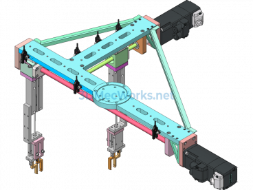 Vertical Dual Servo Lead Screw Terminal Insertion Tool 3D + Engineering Drawing - SolidWorks - Free Download