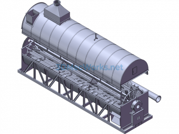 Complete 3D Model Of Large Rotor Dryer - SolidWorks - Free Download