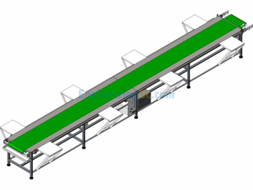 3D Model And Engineering Drawing Of A Conveyor Line With Workstation And Meal Distribution - SolidWorks - Free Download