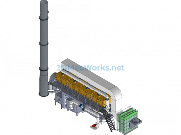 RCO Activated Carbon Adsorption Desorption And Catalytic Combustion Equipment - SolidWorks - Free Download