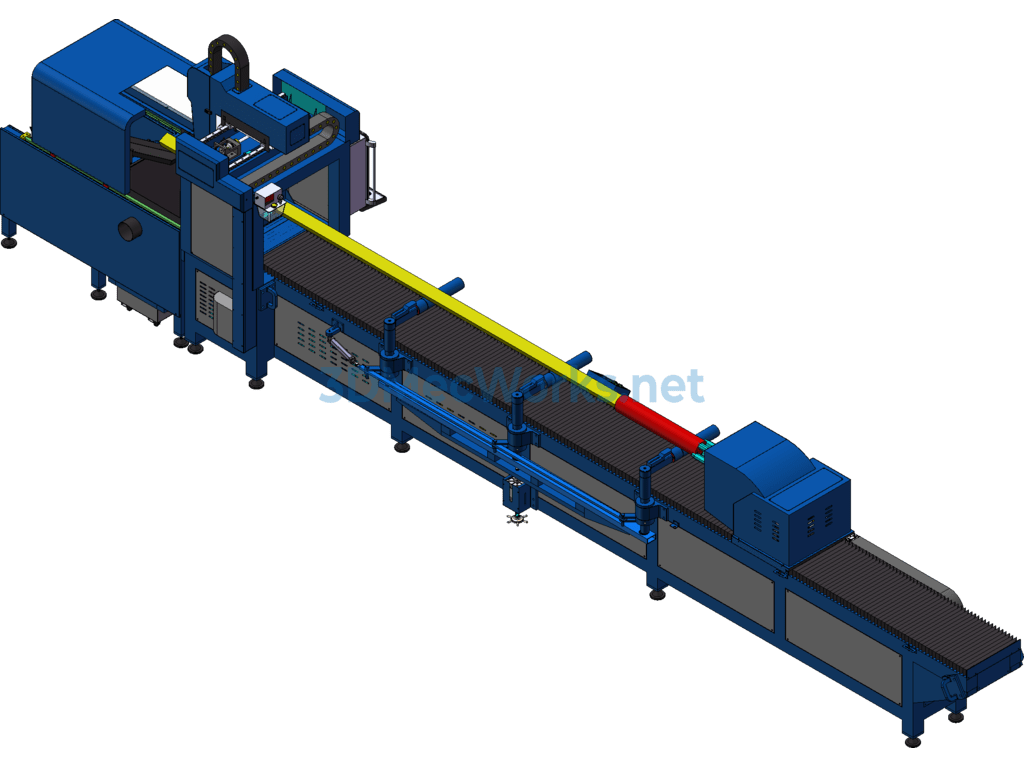High-Power Laser Automatic Pipe Cutting Machine Drawings - SolidWorks - Free Download High-Power Laser Automatic Pipe Cutting Machine Drawings