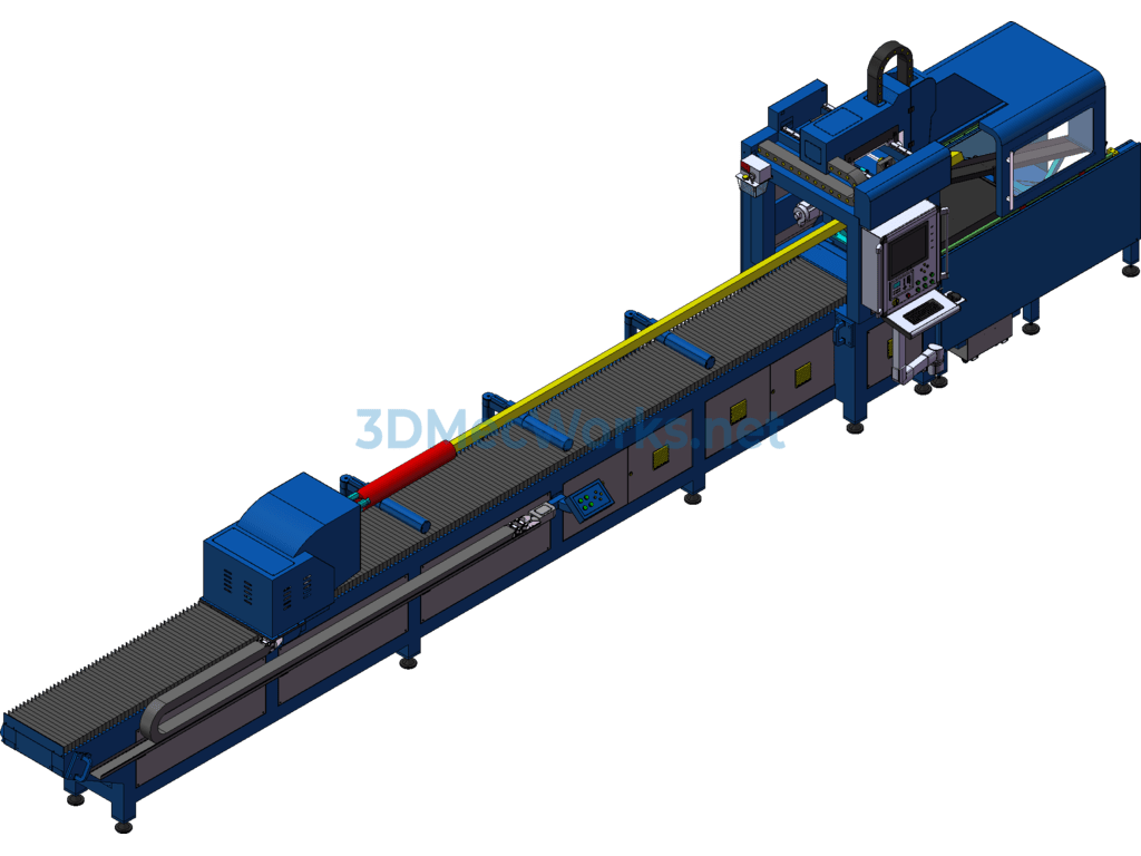 High-Power Laser Automatic Pipe Cutting Machine Drawings - SolidWorks - Free Download High-Power Laser Automatic Pipe Cutting Machine Drawings - Image 4