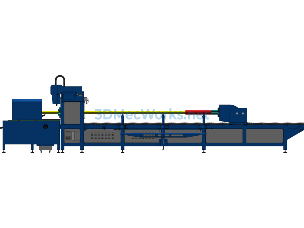 High-Power Laser Automatic Pipe Cutting Machine Drawings - SolidWorks - Free Download High-Power Laser Automatic Pipe Cutting Machine Drawings - Image 5