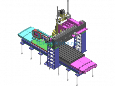 Heavy Duty Gantry CNC Machining Center - SolidWorks - Free Download