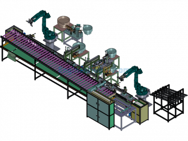 2021 New Radiator Fan Motor Assembly Production Line - SolidWorks - Free Download