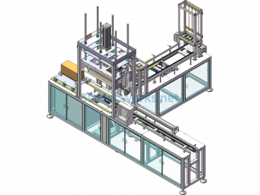 Battery Case/Battery Cover Adhesive Application And Capping Machine Assembly Line - SolidWorks - Free Download