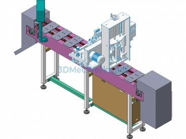 Automatic Screen Printing Chain Conveyor Line - SolidWorks - Free Download