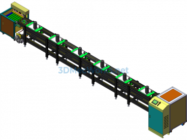 Air Compressor High-Speed Chain Assembly Line - SolidWorks - Free Download