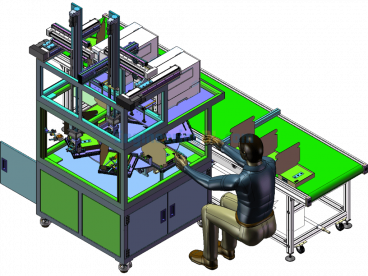 6-Station Real-Time Printing And Labeling Machine - SolidWorks - Free Download